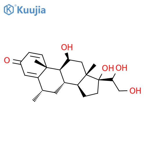 (6α,11β)-11,17,20,21-Tetrahydroxy-6-methylpregna-1,4-dien-3-one structure