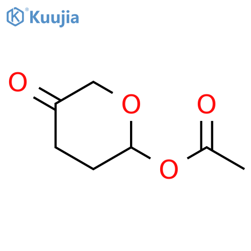 2H-Pyran-3(4H)-one, 6-(acetyloxy)dihydro- structure