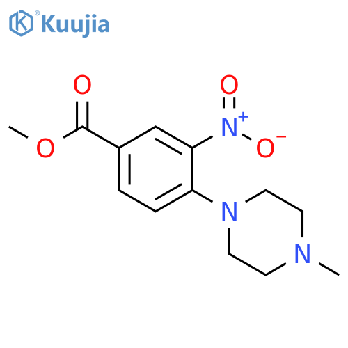 Benzoic acid, 4-(4-methyl-1-piperazinyl)-3-nitro-, methyl ester structure