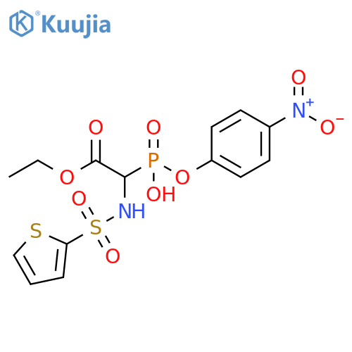 Acetic acid,[hydroxy(4-nitrophenoxy)phosphinyl][(2-thienylsulfonyl)amino]-, ethylester structure