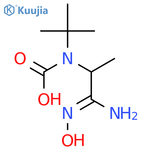 tert-butyl N-{1-(Z)-N'-hydroxycarbamimidoylethyl}carbamate structure