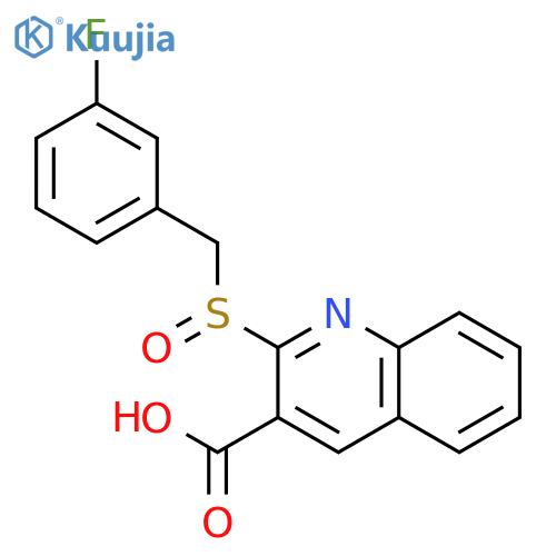3-QUINOLINECARBOXYLIC ACID, 2-[[(3-FLUOROPHENYL)METHYL]SULFINYL]- structure