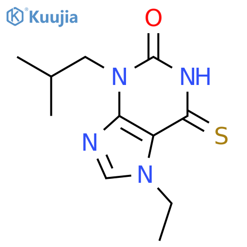 2H-PURIN-2-ONE, 7-ETHYL-1,3,6,7-TETRAHYDRO-3-(2-METHYLPROPYL)-6-THIOXO- structure