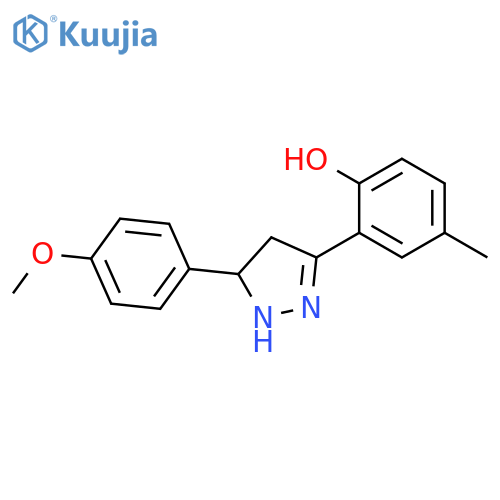 PHENOL, 2-[4,5-DIHYDRO-5-(4-METHOXYPHENYL)-1H-PYRAZOL-3-YL]-4-METHYL- structure