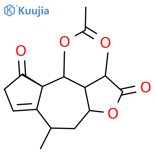(4R,4aR,8S,9aR)-3,4a,8-trimethyl-2,5-dioxo-2,3,3a,4,4a,5,6,8,9,9a-decahydroazuleno[6,5-b]furan-4-yl acetate structure