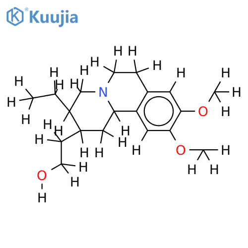 (+-)-2-((11bS)-3c-Aethyl-9,10-dimethoxy-(11br)-1,3,4,6,7,11b-hexahydro-2H-pyrido[2,1-a]isochinolin-2t-yl)-aethanol structure