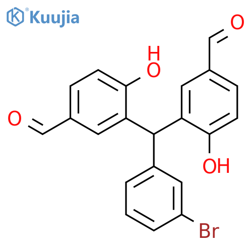 Benzaldehyde, 3,3'-[(3-bromophenyl)methylene]bis[4-hydroxy- structure