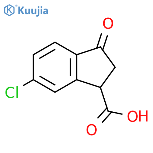 5-Chloro-3-oxo-2,3-dihydro-1H-indene-1-carboxylic acid structure