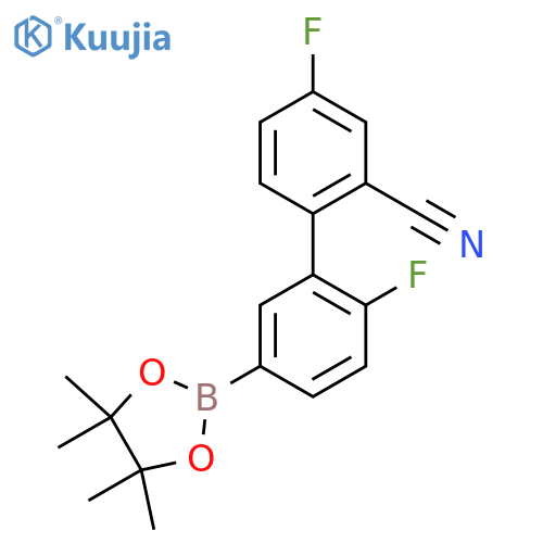 2',4-Difluoro-5'-(4,4,5,5-tetramethyl-1,3,2-dioxaborolan-2-yl)-[1,1'-biphenyl]-2-carbonitrile structure