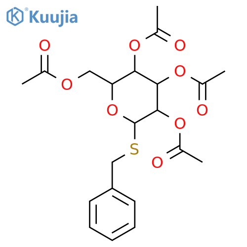 b-D-Glucopyranoside, phenylmethyl1-thio-, 2,3,4,6-tetraacetate structure