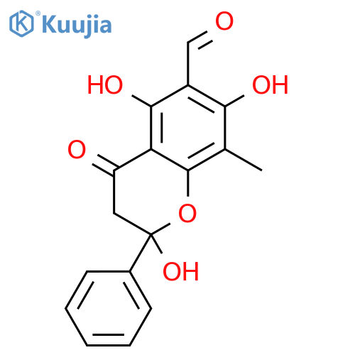 6-formyl-2,5,7-trihydroxy-8-methylflavanone structure