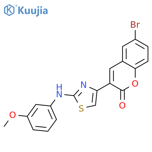 6-bromo-3-{2-[(3-methoxyphenyl)amino]-1,3-thiazol-4-yl}-2H-chromen-2-one structure