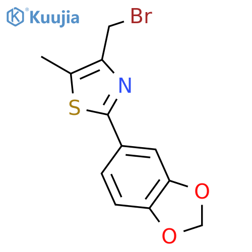 THIAZOLE, 2-(1,3-BENZODIOXOL-5-YL)-4-(BROMOMETHYL)-5-METHYL- structure