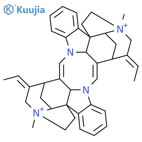 (9Z,20Z,23Z,26Z)-23,26-diethylidene-1,12-dimethyl-1,2,3,10,11,11a,12,13,14,21,22,22a-dodecahydro-19aH,20bH-1,21:10,12-diethanodipyrrolo[3,2-f:3,2-f'][1,5]diazocino[3,2,1-jk:7,6,5-j'k']dicarbazole-1,12-diium structure