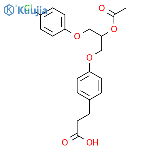 Benzenepropanoic acid, 4-[2-(acetyloxy)-3-(4-chlorophenoxy)propoxy]- structure