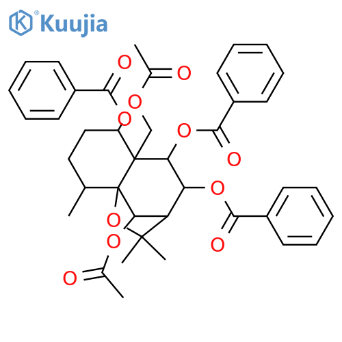 1,6,8,9,14-Pentahydroxydihydro-β-agarofuran; (1α,6β,8α,9α)-form, 1,8,9-Tribenzoyl, 6,14-di-Ac structure