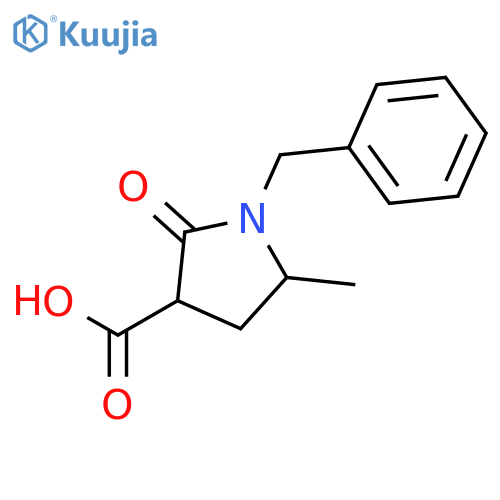1-benzyl-5-methyl-2-oxopyrrolidine-3-carboxylic acid structure