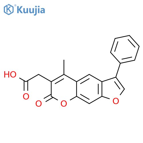 7H-FURO[3,2-G][1]BENZOPYRAN-6-ACETIC ACID, 5-METHYL-7-OXO-3-PHENYL- structure