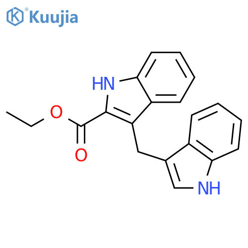 1H-Indole-2-carboxylic acid, 3-(1H-indol-3-ylmethyl)-, ethyl ester structure