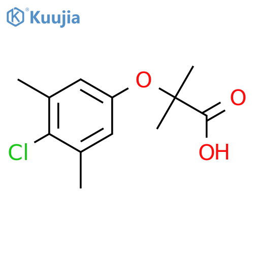 2-(4-Chloro-3,5-dimethylphenoxy)-2-methylpropanoic acid structure