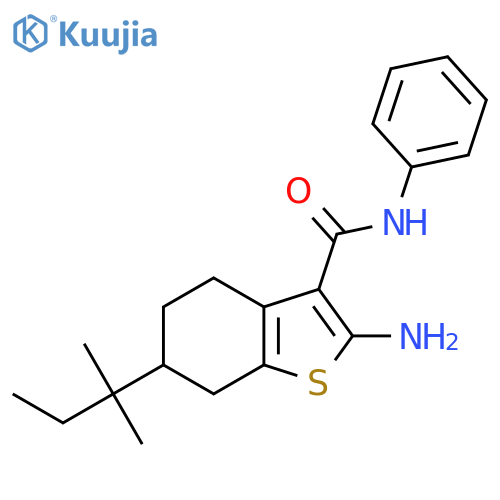 2-Amino-6-(1,1-dimethylpropyl)-N-phenyl-4,5,6,7-tetrahydro-1-benzothiophene-3-carboxamide structure