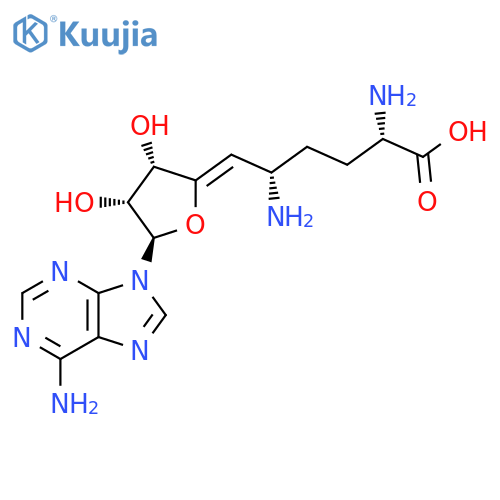 6,9-Diamino-1-(6-amino-9H-purin-9-yl)-1,5,6,7,8,9-hexadeoxy-Dec-4-enofuranuronic acid structure