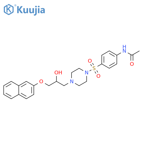 Acetamide, N-[4-[[4-[2-hydroxy-3-(2-naphthalenyloxy)propyl]-1-piperazinyl]sulfonyl]phenyl]- structure