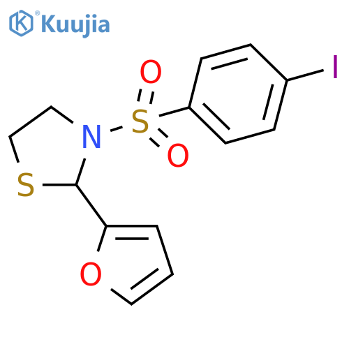 2-(furan-2-yl)-3-(4-iodobenzenesulfonyl)-1,3-thiazolidine structure