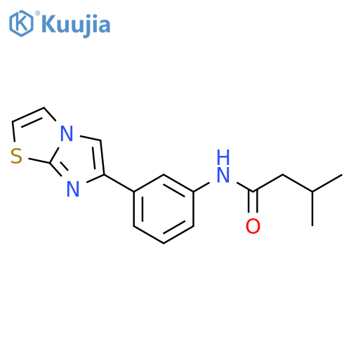 N-(3-{imidazo2,1-b1,3thiazol-6-yl}phenyl)-3-methylbutanamide structure