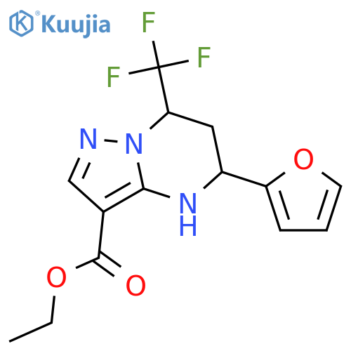 Ethyl 5-(2-Furyl)-7-(trifluoromethyl)-4,5,6,7-tetrahydropyrazolo1,5-apyrimidine-3-carboxylate structure