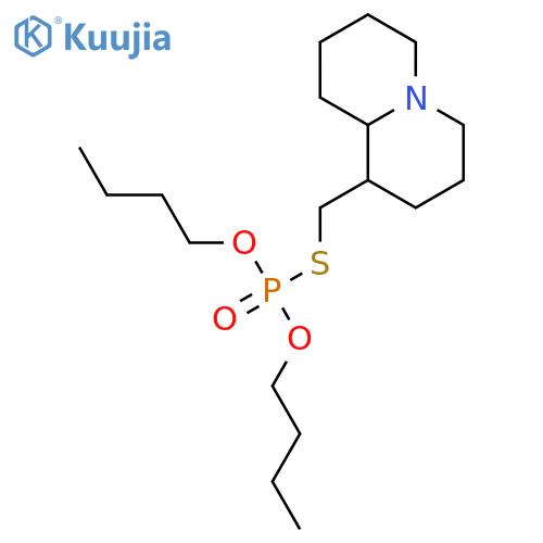 Phosphorothioicacid, O,O-dibutyl S-[[(1S,9aR)-octahydro-2H-quinolizin-1-yl]methyl] ester structure