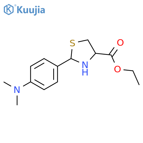 Ethyl 2-[4-(dimethylamino)phenyl]-1,3-thiazolidine-4-carboxylate structure