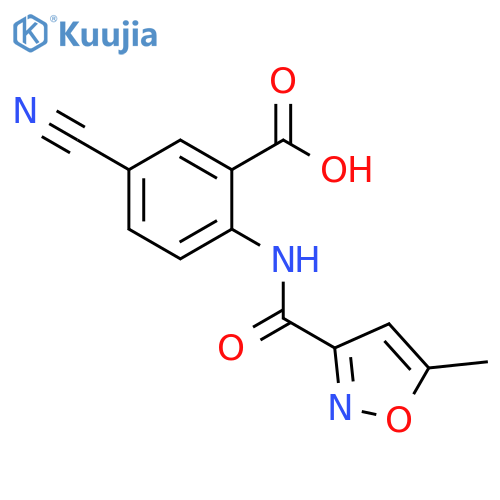Benzoic acid, 5-cyano-2-[[(5-methyl-3-isoxazolyl)carbonyl]amino]- structure