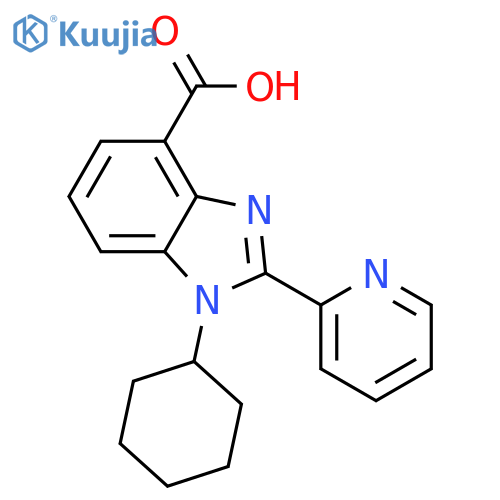 1H-Benzimidazole-4-carboxylic acid, 1-cyclohexyl-2-(2-pyridinyl)- structure