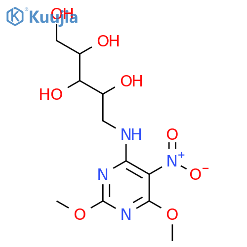 1-Deoxy-1-(2,6-dimethoxy-5-nitro-4-pyrimidinyl)amino-D-ribitol structure