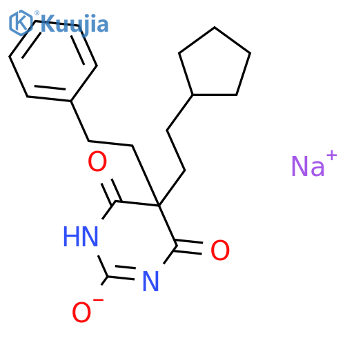 sodium 5-(2-cyclopentylethyl)-4,6-dioxo-5-(2-phenylethyl)-1,4,5,6-tetrahydropyrimidin-2-olate structure