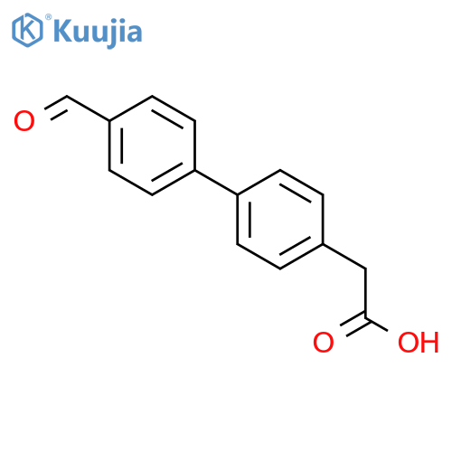 2-{4'-formyl-[1,1'-biphenyl]-4-yl}acetic acid structure