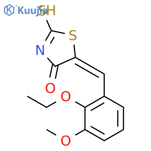 (5E)-5-(2-Ethoxy-3-methoxybenzylidene)-2-mercapto-1,3-thiazol-4(5H)-one structure
