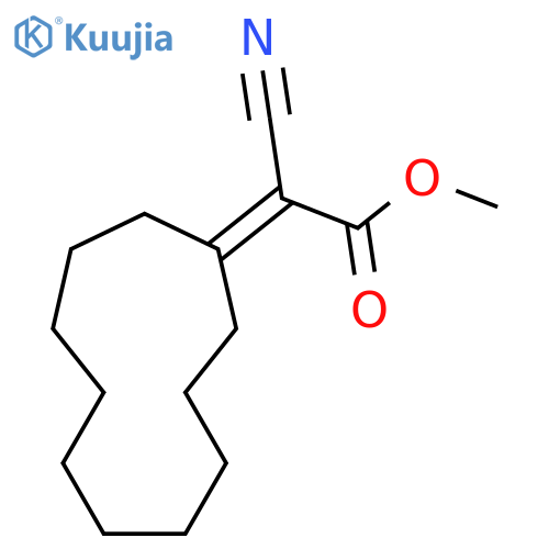 Acetic acid, 2-cyano-2-cycloundecylidene-, methyl ester structure