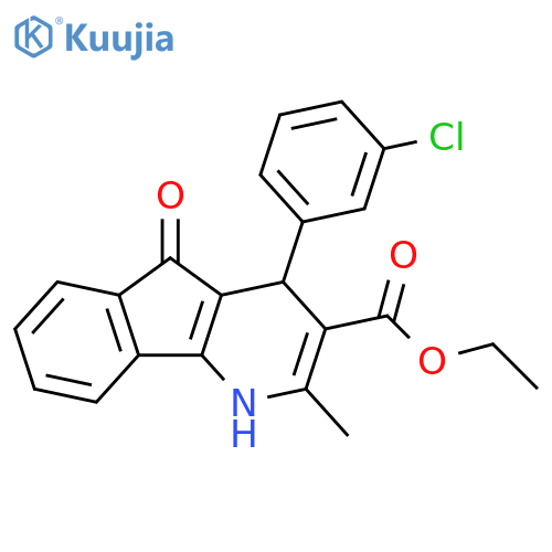 ethyl 4-(3-chlorophenyl)-2-methyl-5-oxo-1H,4H,5H-indeno1,2-bpyridine-3-carboxylate structure
