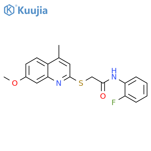 N-(2-fluorophenyl)-2-(7-methoxy-4-methylquinolin-2-yl)sulfanylacetamide structure