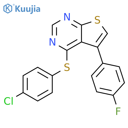4-(4-chlorophenyl)sulfanyl-5-(4-fluorophenyl)thieno2,3-dpyrimidine structure