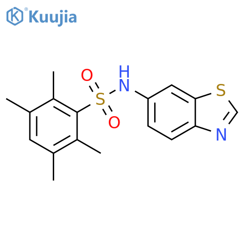 N-(1,3-benzothiazol-6-yl)-2,3,5,6-tetramethylbenzene-1-sulfonamide structure