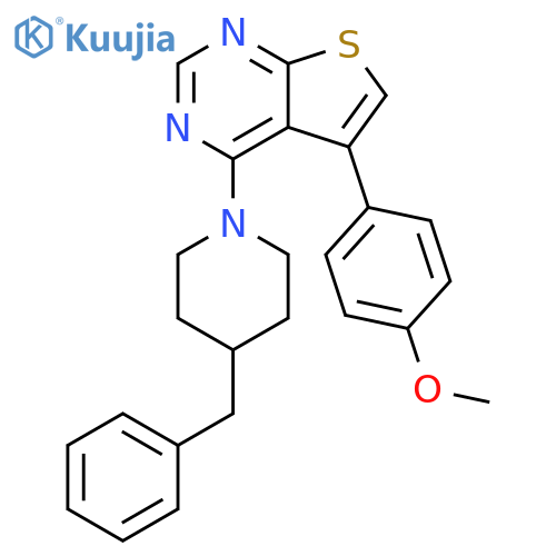 4-benzyl-1-5-(4-methoxyphenyl)thieno2,3-dpyrimidin-4-ylpiperidine structure