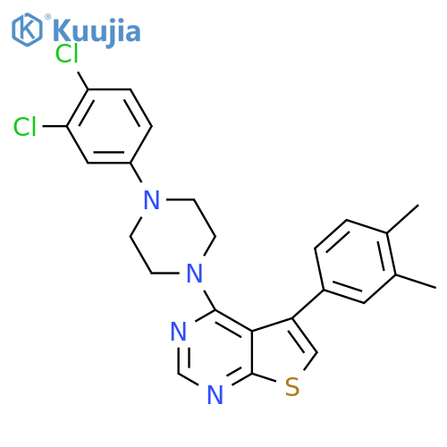 1-(3,4-dichlorophenyl)-4-5-(3,4-dimethylphenyl)thieno2,3-dpyrimidin-4-ylpiperazine structure