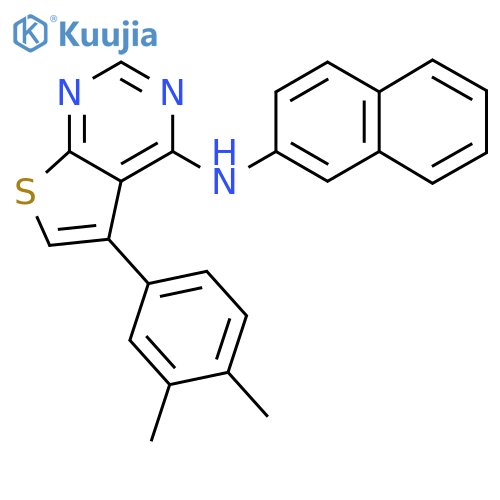 5-(3,4-dimethylphenyl)-N-(naphthalen-2-yl)thieno[2,3-d]pyrimidin-4-amine structure