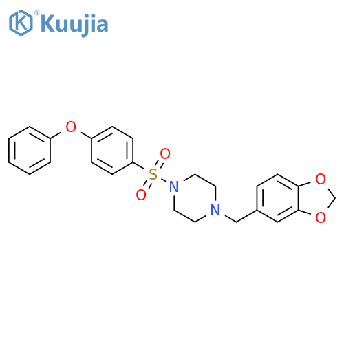 1-(2H-1,3-benzodioxol-5-yl)methyl-4-(4-phenoxybenzenesulfonyl)piperazine structure