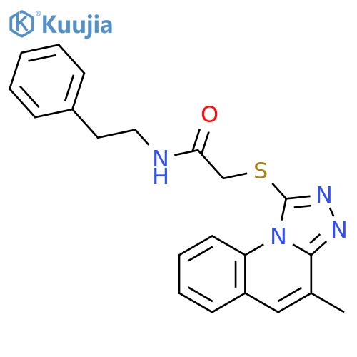 2-({4-methyl-1,2,4triazolo4,3-aquinolin-1-yl}sulfanyl)-N-(2-phenylethyl)acetamide structure