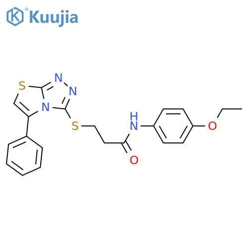 N-(4-ethoxyphenyl)-3-({5-phenyl-1,2,4triazolo3,4-b1,3thiazol-3-yl}sulfanyl)propanamide structure