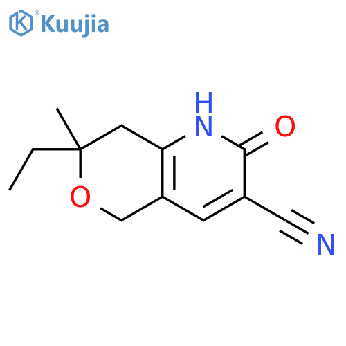 2H-Pyrano[4,3-b]pyridine-3-carbonitrile,7-ethyl-1,5,7,8-tetrahydro-7-methyl-2-oxo-(9CI) structure